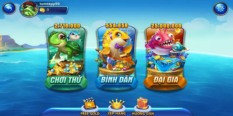 Vũ khí trong game bắn cá đa dạng